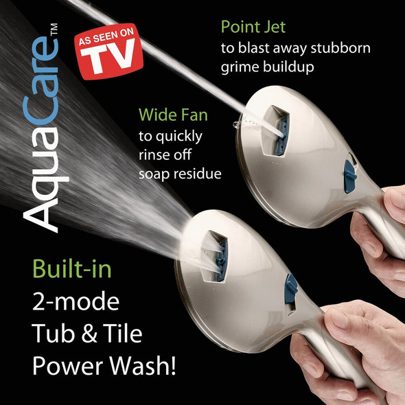 AquaCare Brushed Nickel 6-Setting Handheld Shower Head