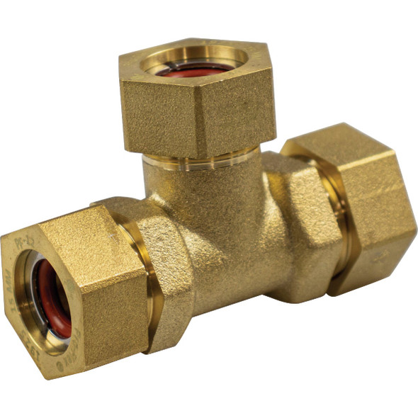 Pro-Flex 3/4 In. x 3/4 In. x 1/2 In. CSST Brass Tee PFTE-CCBC