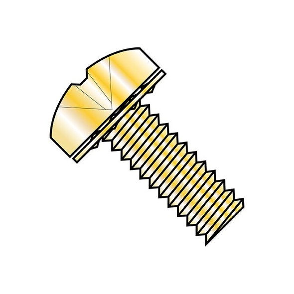 #8-32 x 3/8 in Phillips Pan Machine Screw, Zinc Yellow Steel, 10000 PK