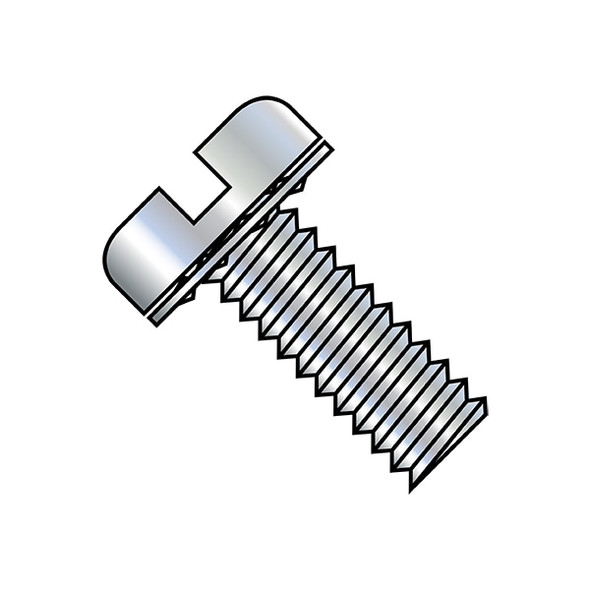 #8-32 x 1/2 in Slotted Pan Machine Screw, Zinc Plated Steel, 7000 PK