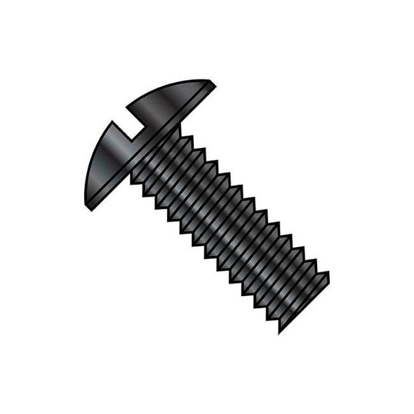 1/4"-20 x 1/2 in Slotted Truss Machine Screw, Zinc Black Steel, 3000 PK