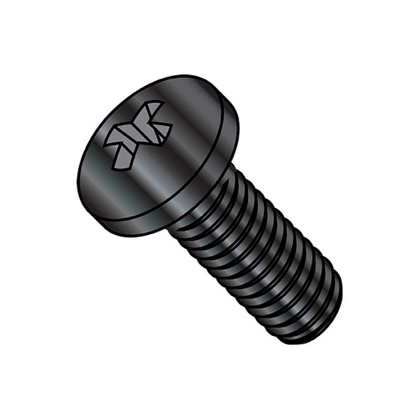 #0-80 x 5/16 in Phillips Pan Machine Screw, Black Oxide Stainless Steel, 5000 PK