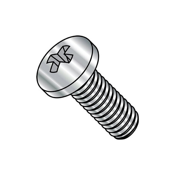 M6-1.00 x 40 mm Phillips Pan Machine Screw, Plain A2 Stainless Steel, 500 PK