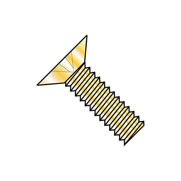 #4-40 x 5/16 in Phillips Flat Machine Screw, Zinc Yellow Steel, 10000 PK
