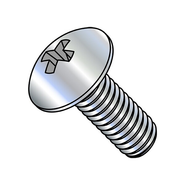#6-32 x 2 in Phillips Truss Machine Screw, Zinc Plated Steel, 3000 PK