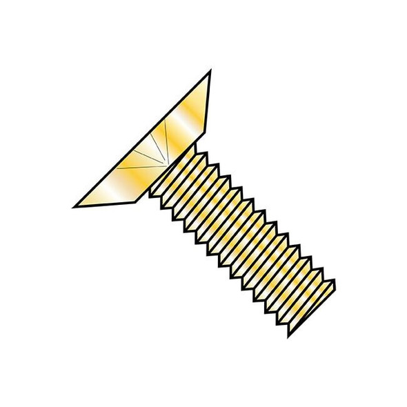 #6-32 x 1/4 in Phillips Flat Machine Screw, Zinc Yellow Steel, 10000 PK