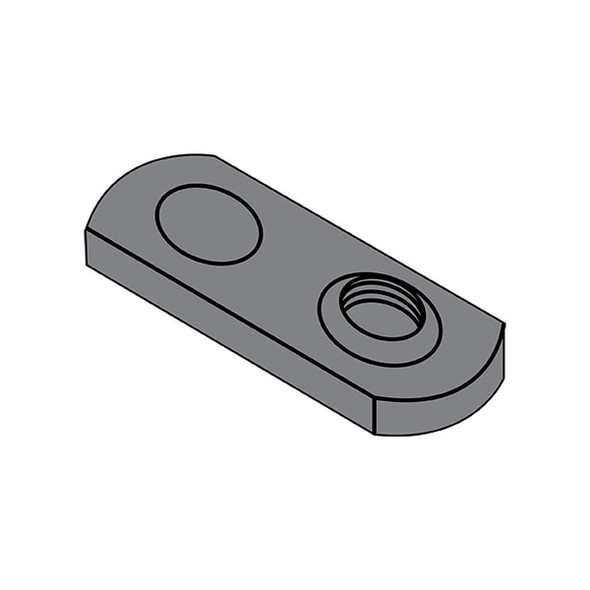 Tab Weld Nut, 1/4"-20, Steel, 0.52 in Wd, 0.827 in Lg, 0.13 in Ht, 1000 PK