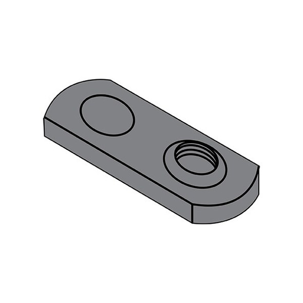 Tab Weld Nut, 1/4"-20, Steel, 0.52 in Wd, 0.827 in Lg, 0.13 in Ht, 1000 PK