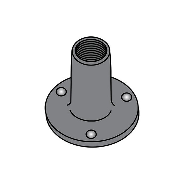Round Weld Nut, 1/4"-20, Steel, 0.062 in Ht, 1000 PK