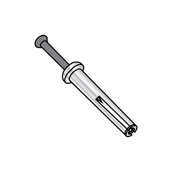 Nail Drive Anchor, 1/4" Dia., 3/4" L, Steel Zinc Plated, 100 PK