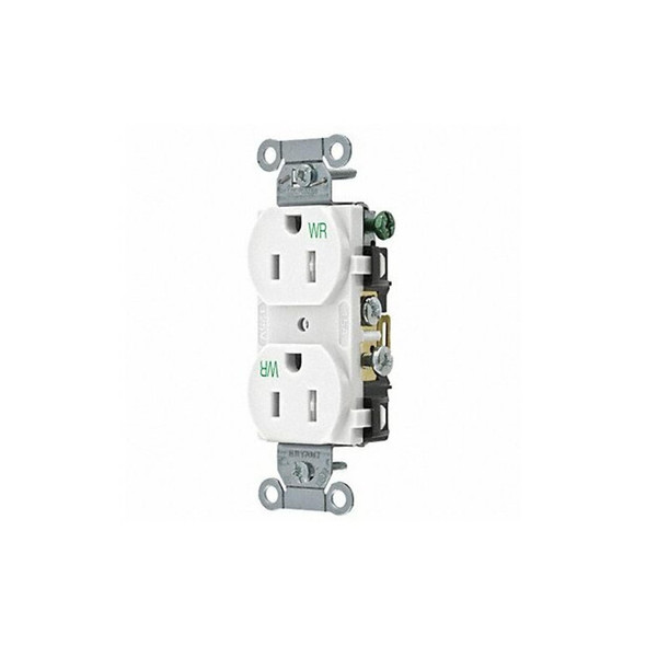 Bryant Recept,White,15 A,2P3W,Back; Side,1PK CBRS15WWRTR