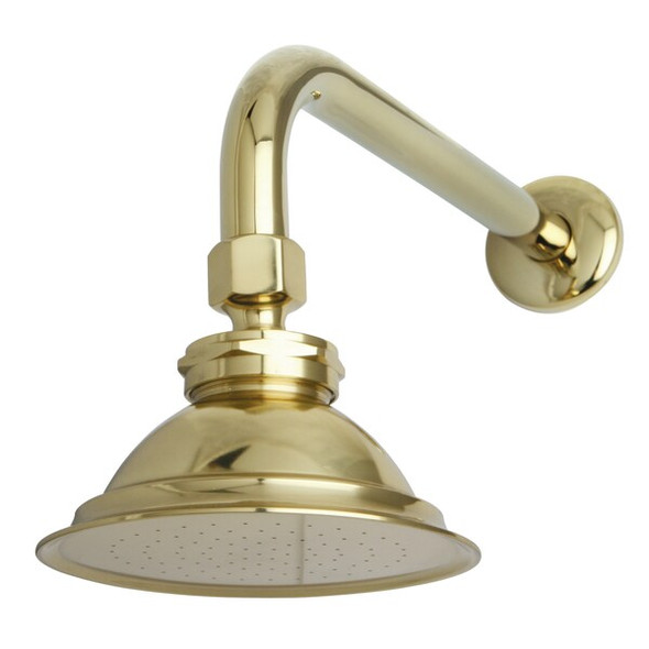 Kingston Brass Shower Head, Polished Brass, Wall Mount P10PBCK