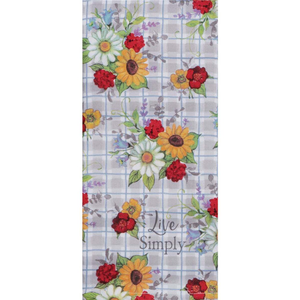 Kay Dee Designs Live Simply Floral Terry Kitchen Towel R7578 Pack of 6
