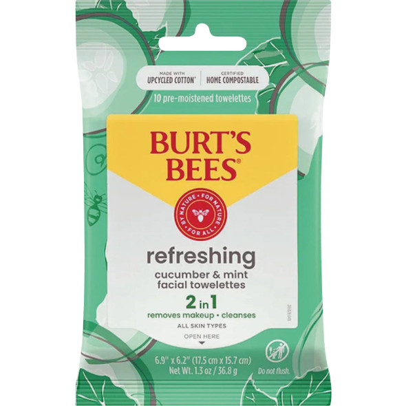 Burt's Bees Refreshing Cucumber Mint Facial Towelettes (10-Count) 89649