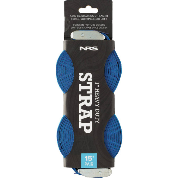 NRS 1 In. x 15 Ft. Iconic Blue Heavy Duty Tie-Down Strap (2-Pack)