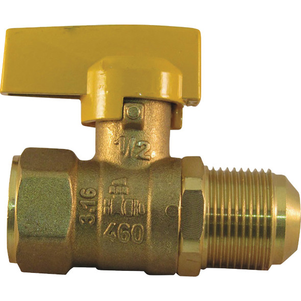 Pro-Flex 1/2 In. Flare x 1/2 In. Flare Brass Gas Valve PFGV-FL12C