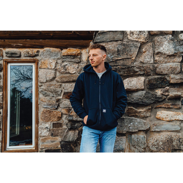 Berne Heritage XL Navy Thermal-Lined Full-Zip Hooded Sweatshirt Berne Heritage XL Navy Thermal-Lined Full-Zip Hooded Sweatshirt