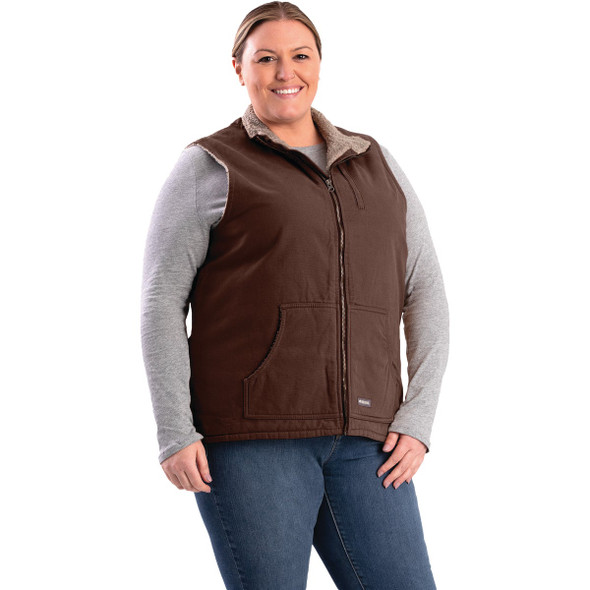 Berne Softstone Women's Small Tuscan Sherpa-Lined Vest WV15TSNR360