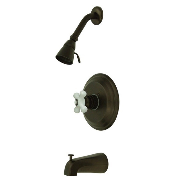 Tub and Shower Faucet, Standard, 3, Wall Mount, Oil Rubbed Bronze