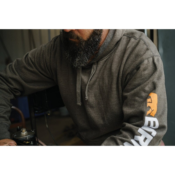 Berne Men's Large Regular Graphite Signature Sleeve Hooded Pullover Sweatshirt SP401GPHR440 750586