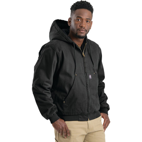 Berne Heartland Men's 2XL Black Hooded Work Jacket HJ375BKR520