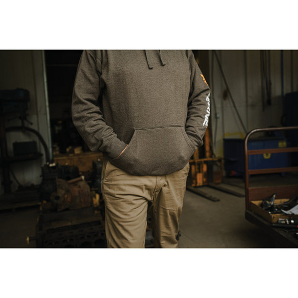 Berne Men's Medium Regular Graphite Signature Sleeve Hooded Pullover Sweatshirt
