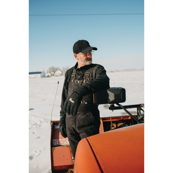 Berne Men's Large Black Heartland Insulated Washed Duck Bib Overalls B377BKR440 755403