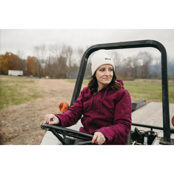 Berne Women's Small Plum Sherpa-Lined Softstone Duck Hooded Jacket WHJ43PLMR360 742396