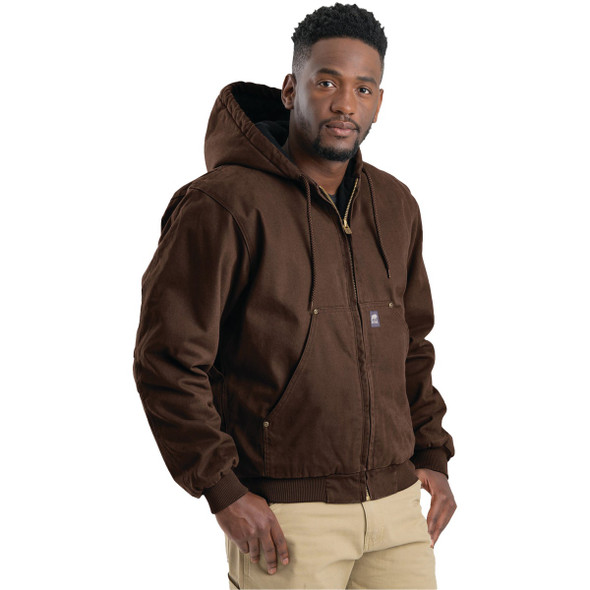 Berne Heartland Men's Large Bark Hooded Work Jacket HJ375BBR440