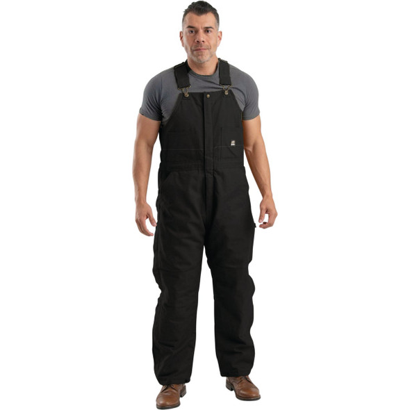 Berne Men's Medium Black Heritage Insulated Bib Overalls B415BKR400