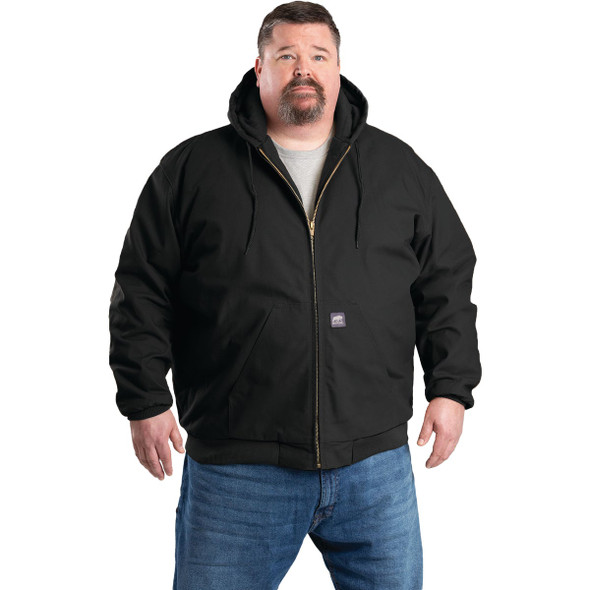 Berne Heritage Men's Large Black Hooded Active Work Jacket Berne Heritage Men's Large Black Hooded Active Work Jacket
