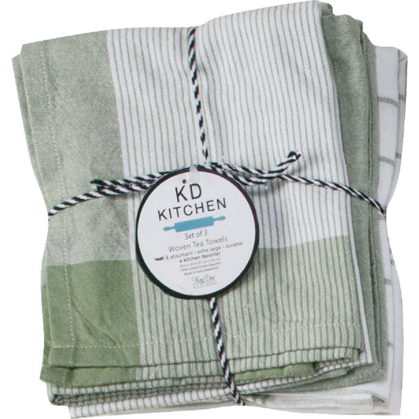 Kay Dee Designs Green Tea Towel (3-Pack) R7204 Pack of 2