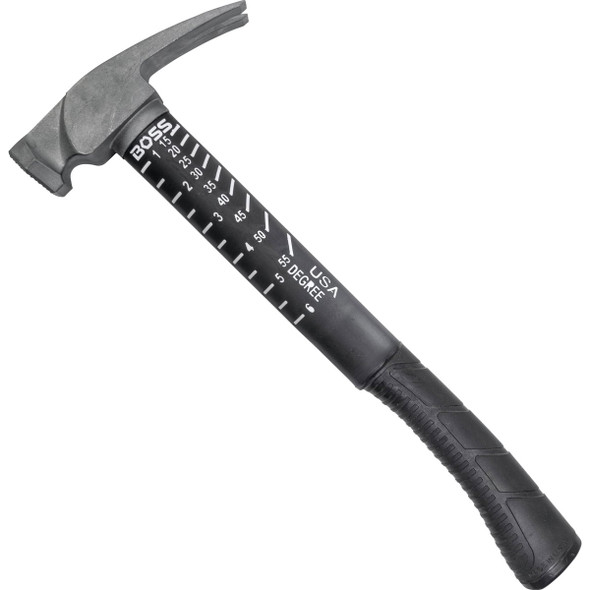 BOSS Hammer 14 Oz. Milled-Face Framing Hammer with Fiberglass Handle BH14TIPFM