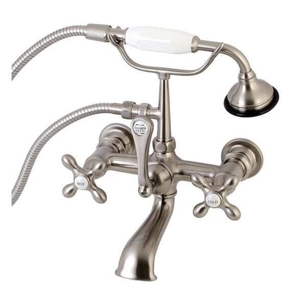 Wall-Mount Clawfoot Tub Faucet, Brushed Nickel, Tub Wall Mount