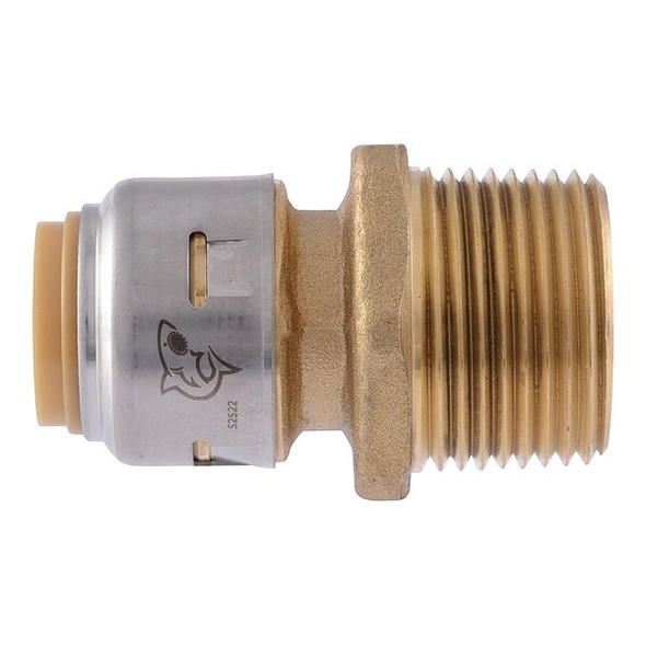 Sharkbite Max Adapter,Brass,3/4 in Size A Pipe Size UR116