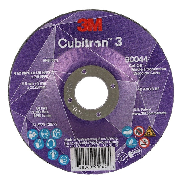 3m Cubitron Abrasive Cut-Off Wheel,7/8 in Connector 90044