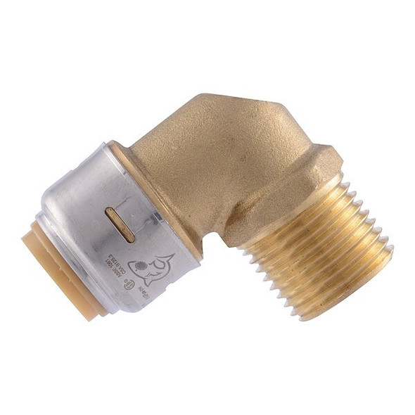 Sharkbite Max Adapter,Brass,1/2 in Size A Pipe Size UR280
