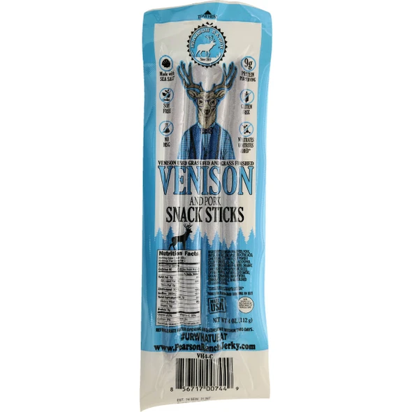 Pearson Ranch Jerky 4 Oz. Venison Hickory Multi-Pack Snack Stick Jerky Pack of 6 VH4-C-CAD 829478