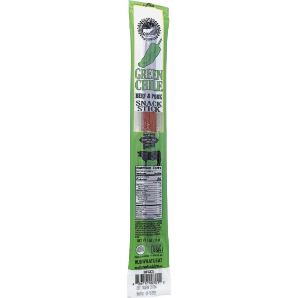 Pearson Ranch Jerky Green Chile Beef & Pork Snack Stick BFGC1-CAD Pack of 24 861854