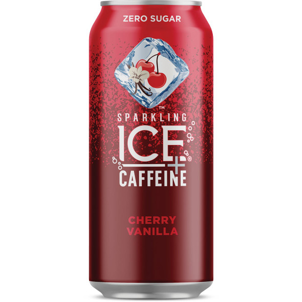 Sparkling Ice 16 Oz. Sparkling Water + Caffeine, Cherry Vanilla Pack of 12