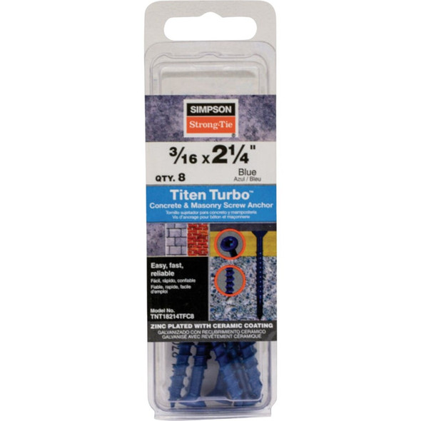 Titen Turbo 8 3-16x2-1-4 Flat Screw TNT18214TFC8 225273