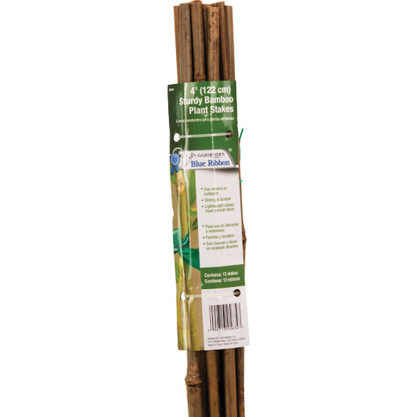 Gardener's Blue Ribbon 4 Ft. Bamboo Plant Stake (12-Pack) BB4N