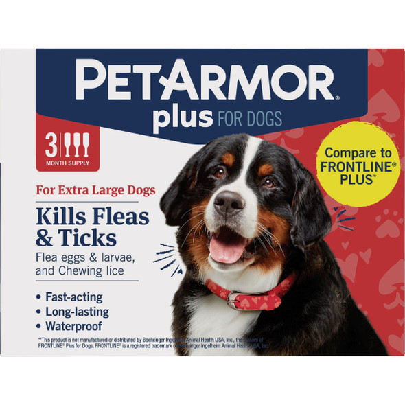 PetArmor Plus For Dogs 88 to 123 Lb. Flea & Tick Topical Treatment (3-Pack)