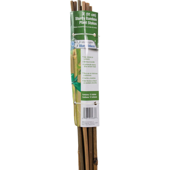 Gardener's Blue Ribbon 3 Ft. Bamboo Plant Stake (12-Pack) BB3N