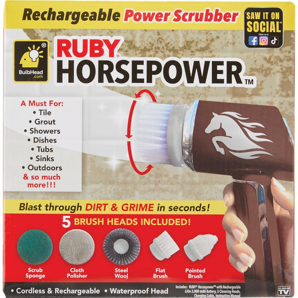 Ruby Horsepower Handheld Cordless Power Scrubber 17344-4 606284