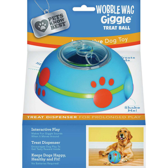 Pets Know Best 4-Pocket Wobble Wag Giggle Treat Ball WG251006