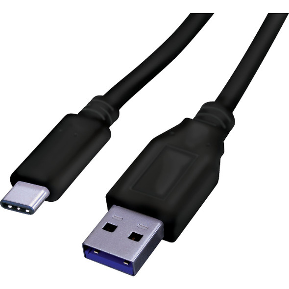 Blue Jet 6 Ft. Black Type-C USB to Type-A USB Charging & Sync Cable BJ-1011