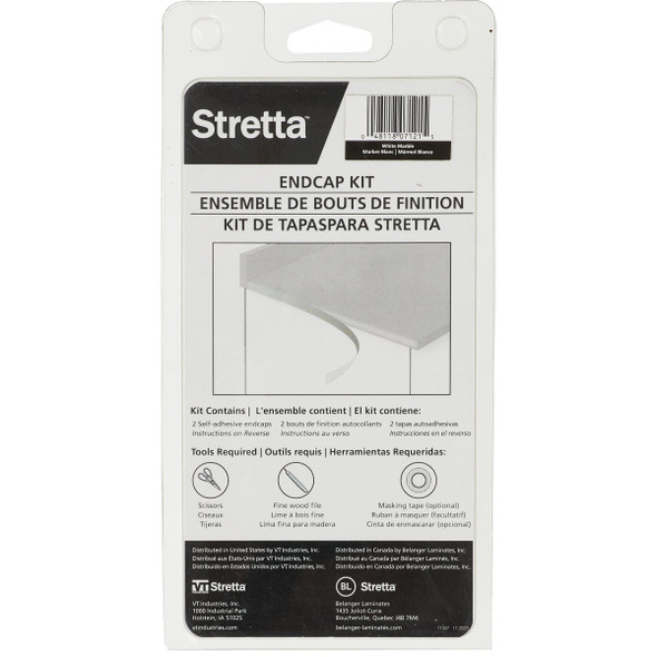 VT Industries Stretta Laminate Countertop White Marble End Cap Kit 160100 299769