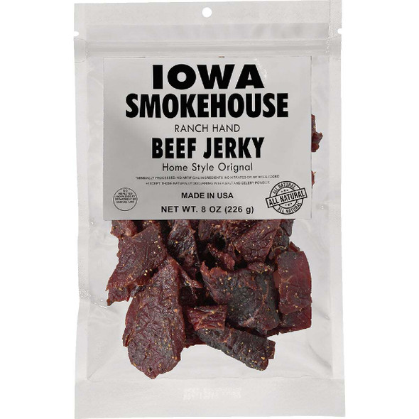 Iowa Smokehouse 8 Oz. Original Homestyle Ranch Hand Beef Jerky Pack of 6