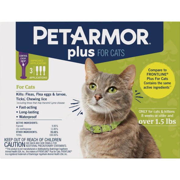 PetArmor Plus For Cats Flea & Tick Topical Treatment (3-Pack) 183125